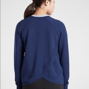 Athleta girl teal cross your fingers sweatshirt